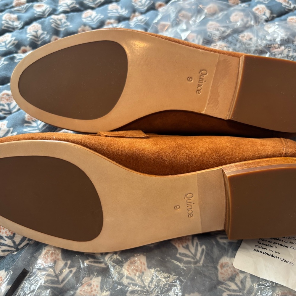 🧡 Quince Italian Leather Pointy Penny Loafer – Cognac, Size 9 (New Without Box) - Picture 8 of 9